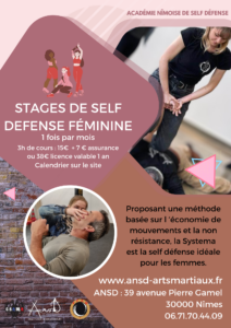 Stage de self défense féminine: Module 2 @ ANSD | Nîmes | Occitanie | France
